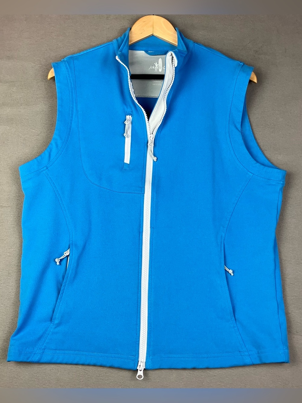 Johnnie O Men’s Size M Knockdown Full Zip Performance Vest Liberty Blue Golf. In